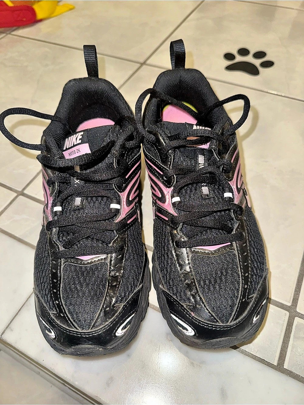 Nike Air Max Moto 2K Black Fire Pink & Pink Athletic Shoes